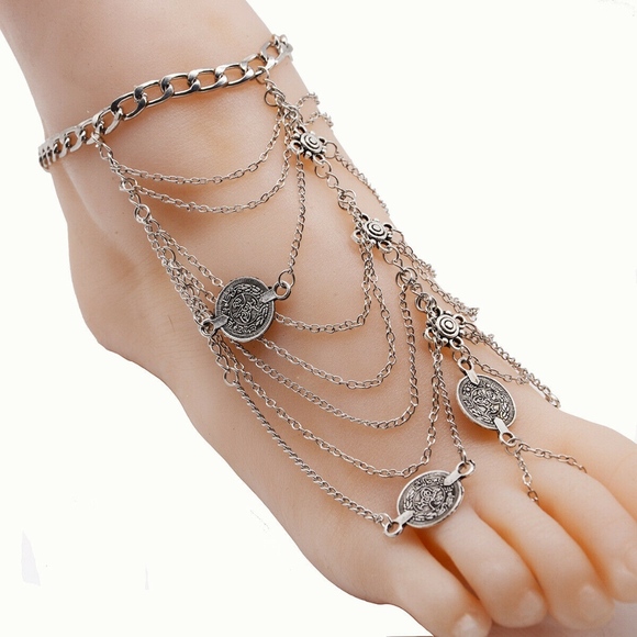 Silver Boho Anklet - Picture 3 of 6